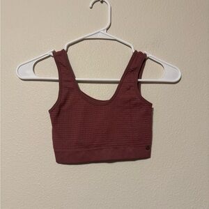 Lucky Brand Burgundy Textured Crop Top